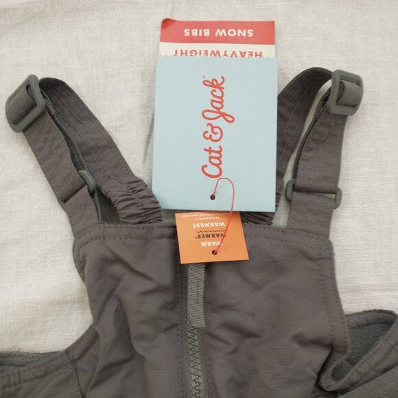 CAT & JACK Baby Toddler Snow Bibs Ski Pants Size 2T, Gray Insulated Adjustable - Picture 10 of 10